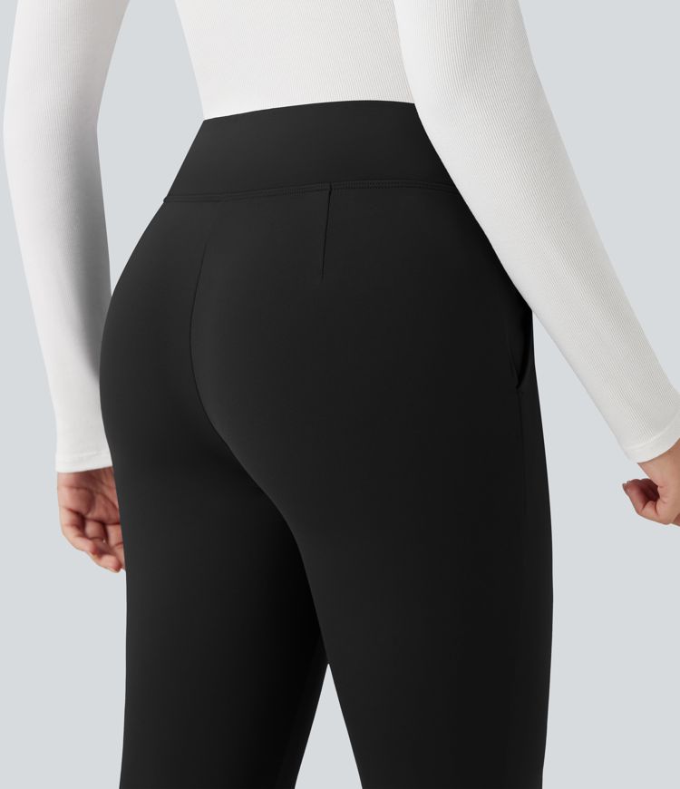 Pantalon tailleur thermique SoftlyZero™ Plush taille en V taille haute avec fermeture éclair et poches
