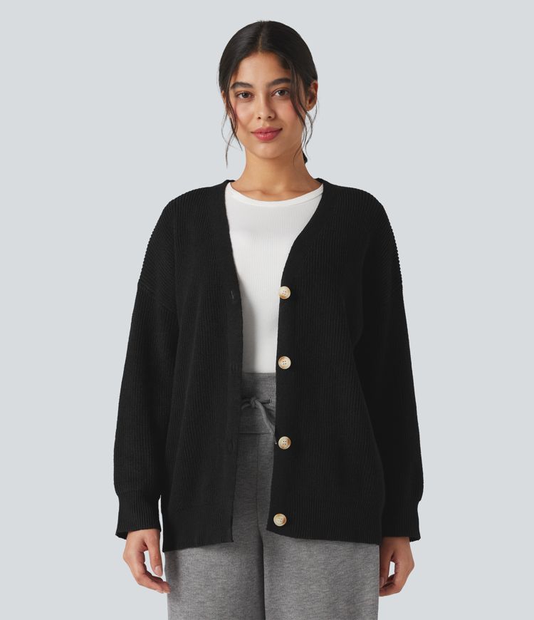 V-neck Long Sleeve Casual Cardigan