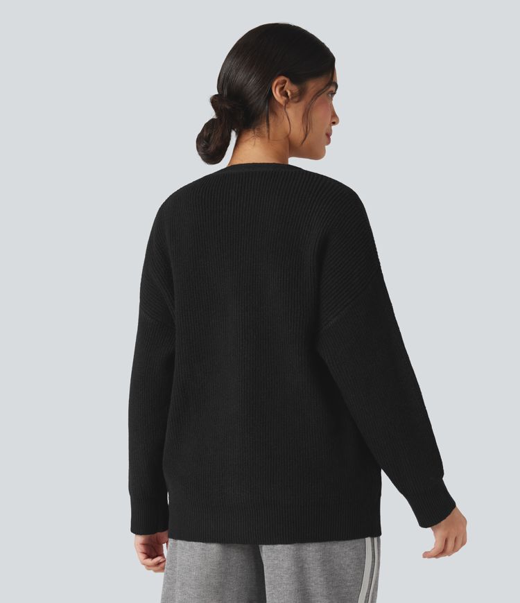 V-neck Long Sleeve Casual Cardigan