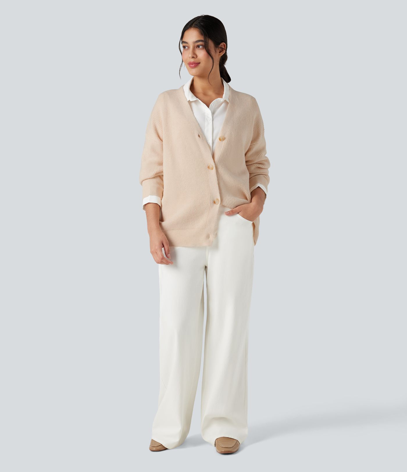 V-neck Long Sleeve Casual Cardigan