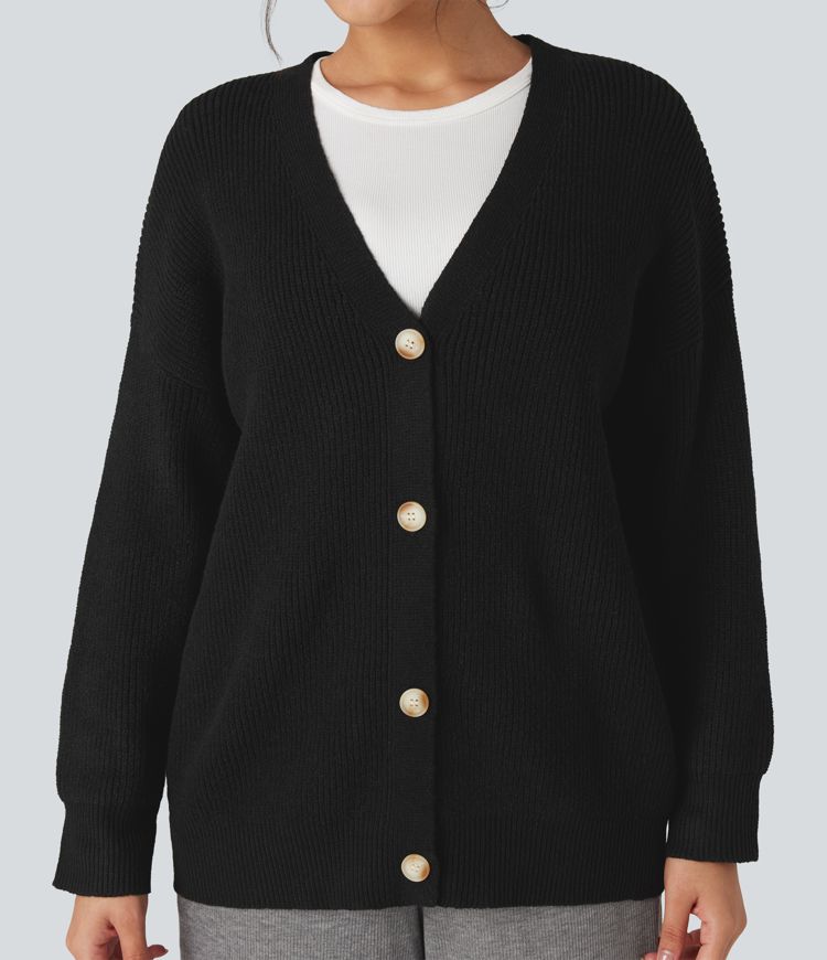 V-neck Long Sleeve Casual Cardigan