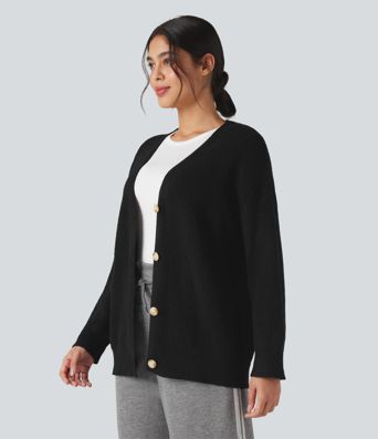 V-neck Long Sleeve Casual Cardigan