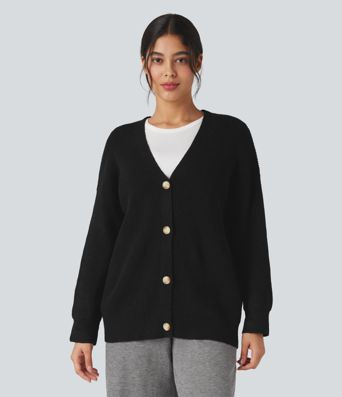 V-neck Long Sleeve Casual Cardigan