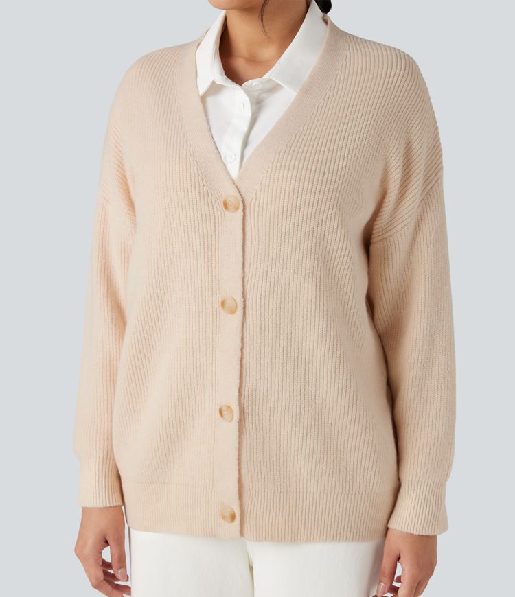 V-neck Long Sleeve Casual Cardigan