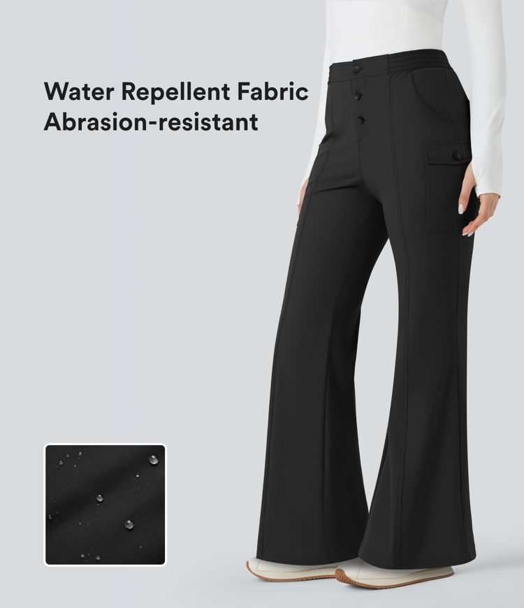 Water Repellent Abrasion-resistant Low Rise Hiking Bootcut Trousers with Pockets