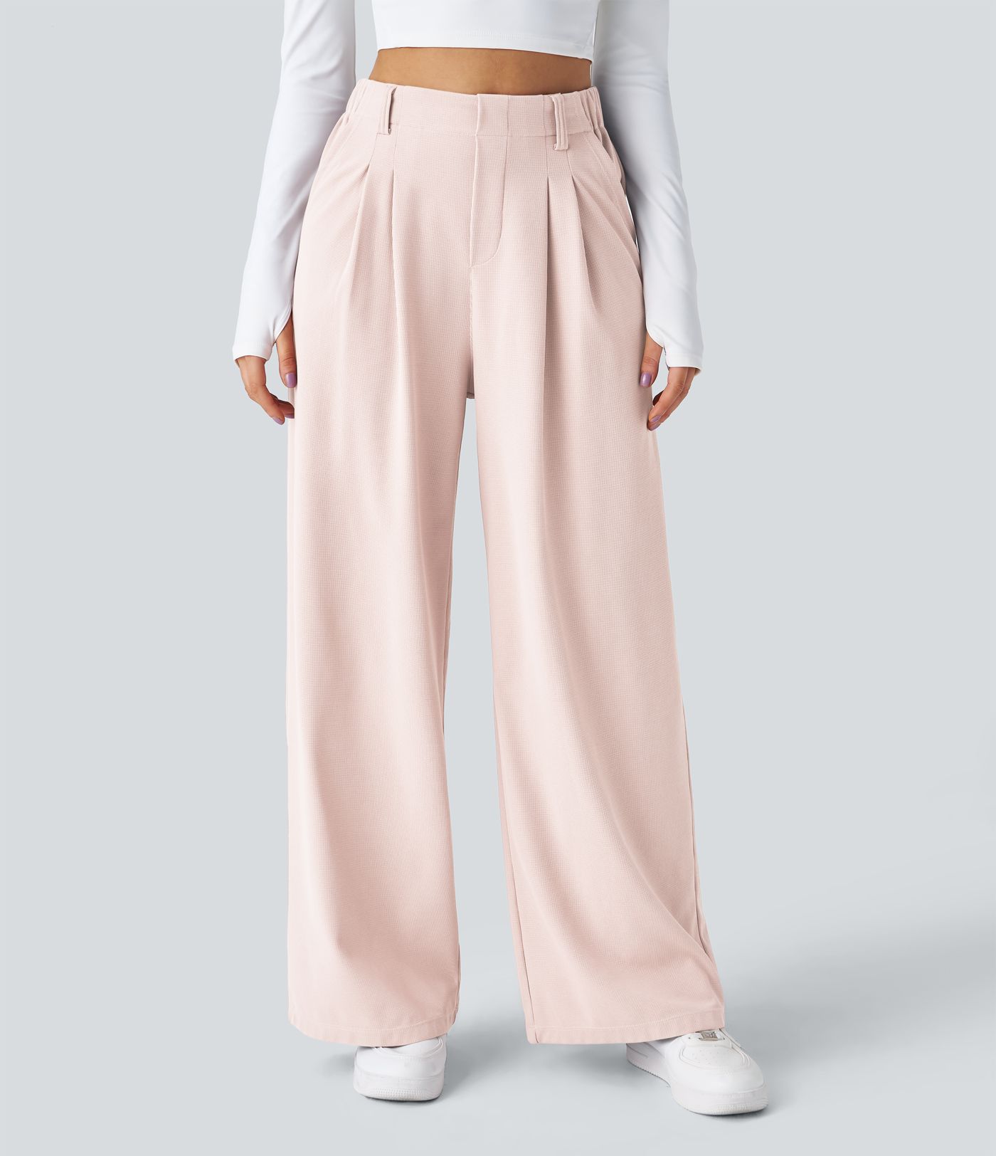 Halara Flex™ High Waisted Pocket Wide Leg Waffle Work Pants