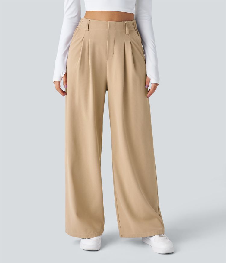 Halara Flex™ High Waisted Side Pocket Wide Leg Waffle Work Pants