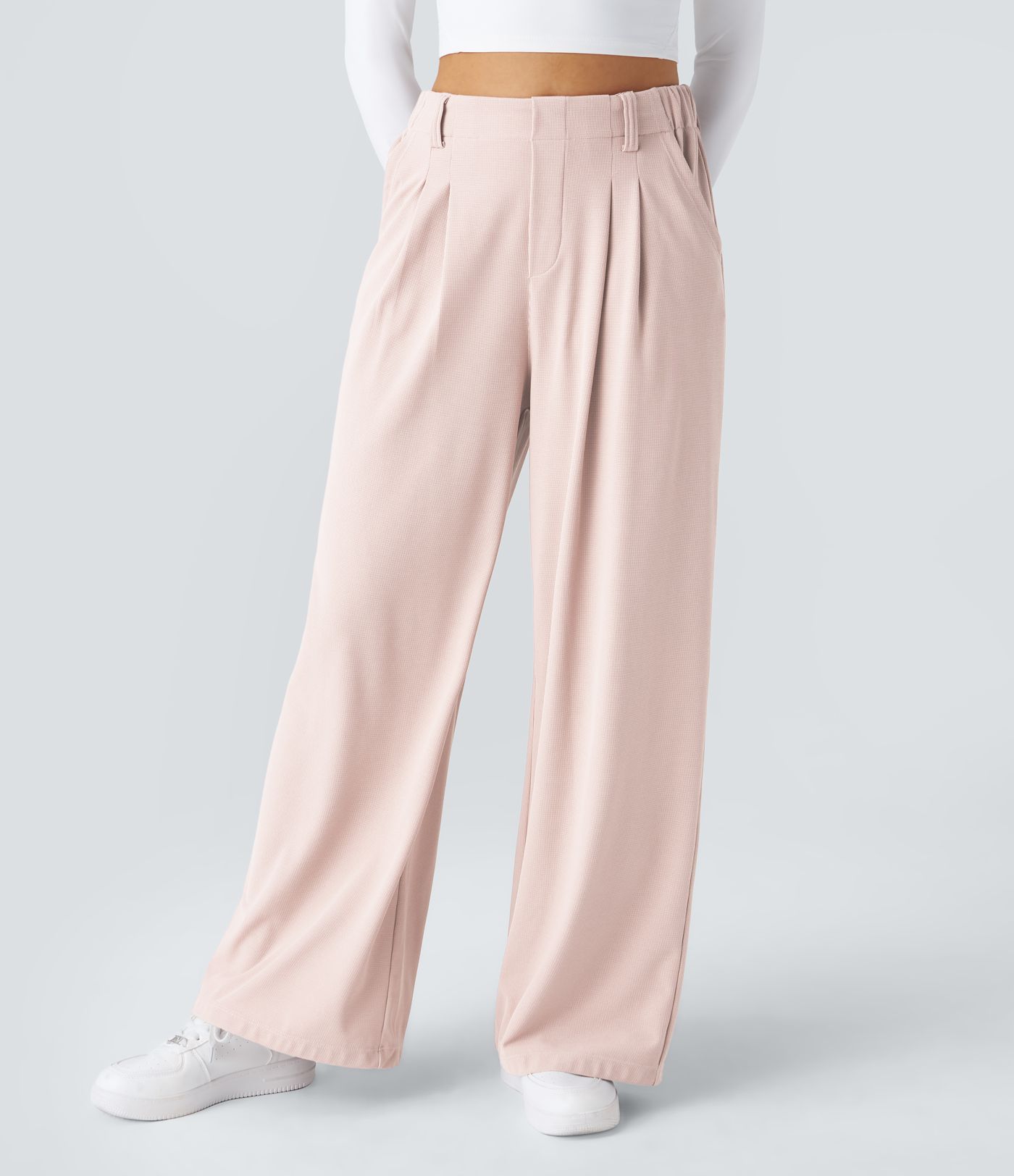 Halara Flex™ High Waisted Pocket Wide Leg Waffle Work Pants