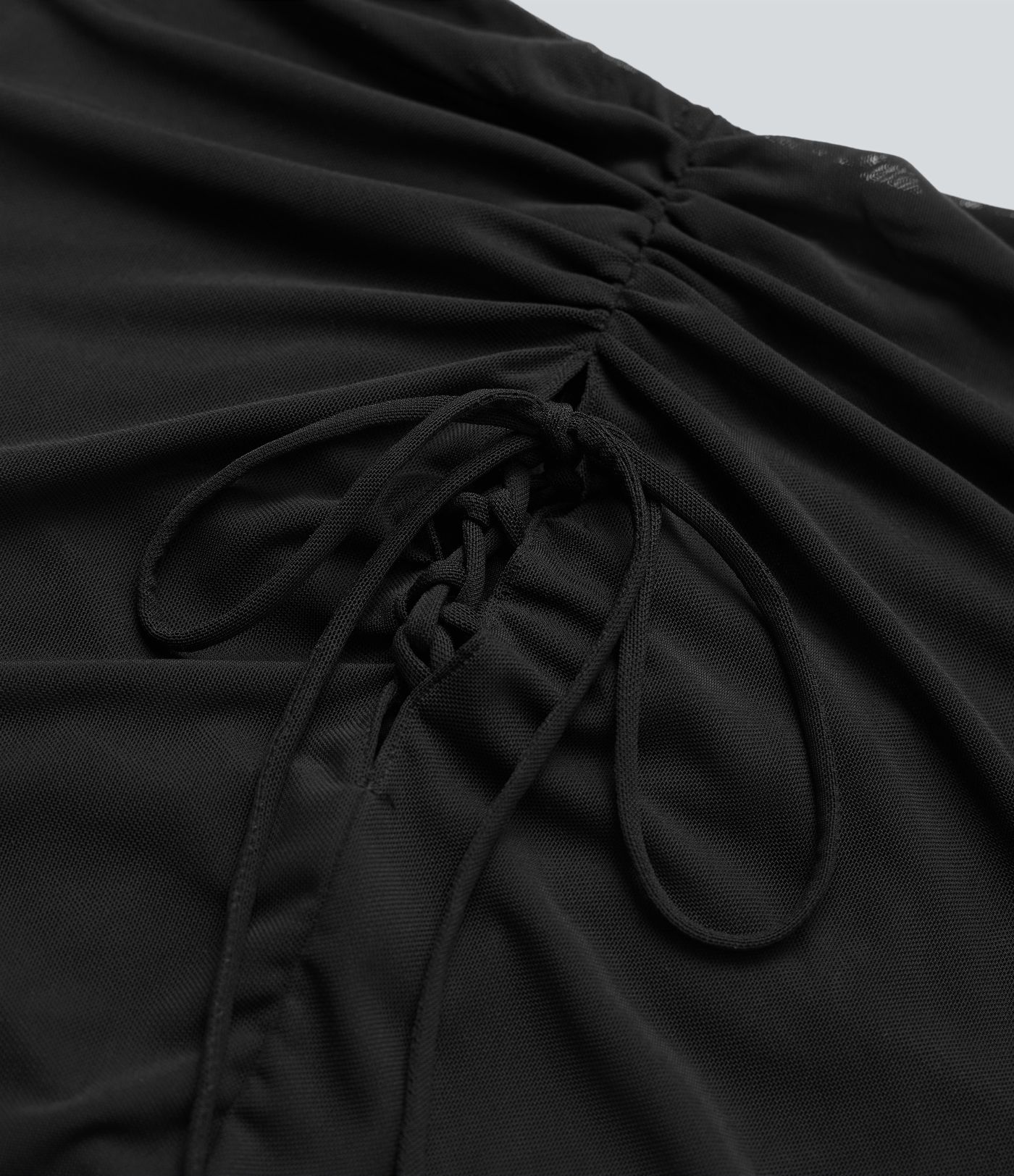 Falda maxi ajustada de talle alto con cordones