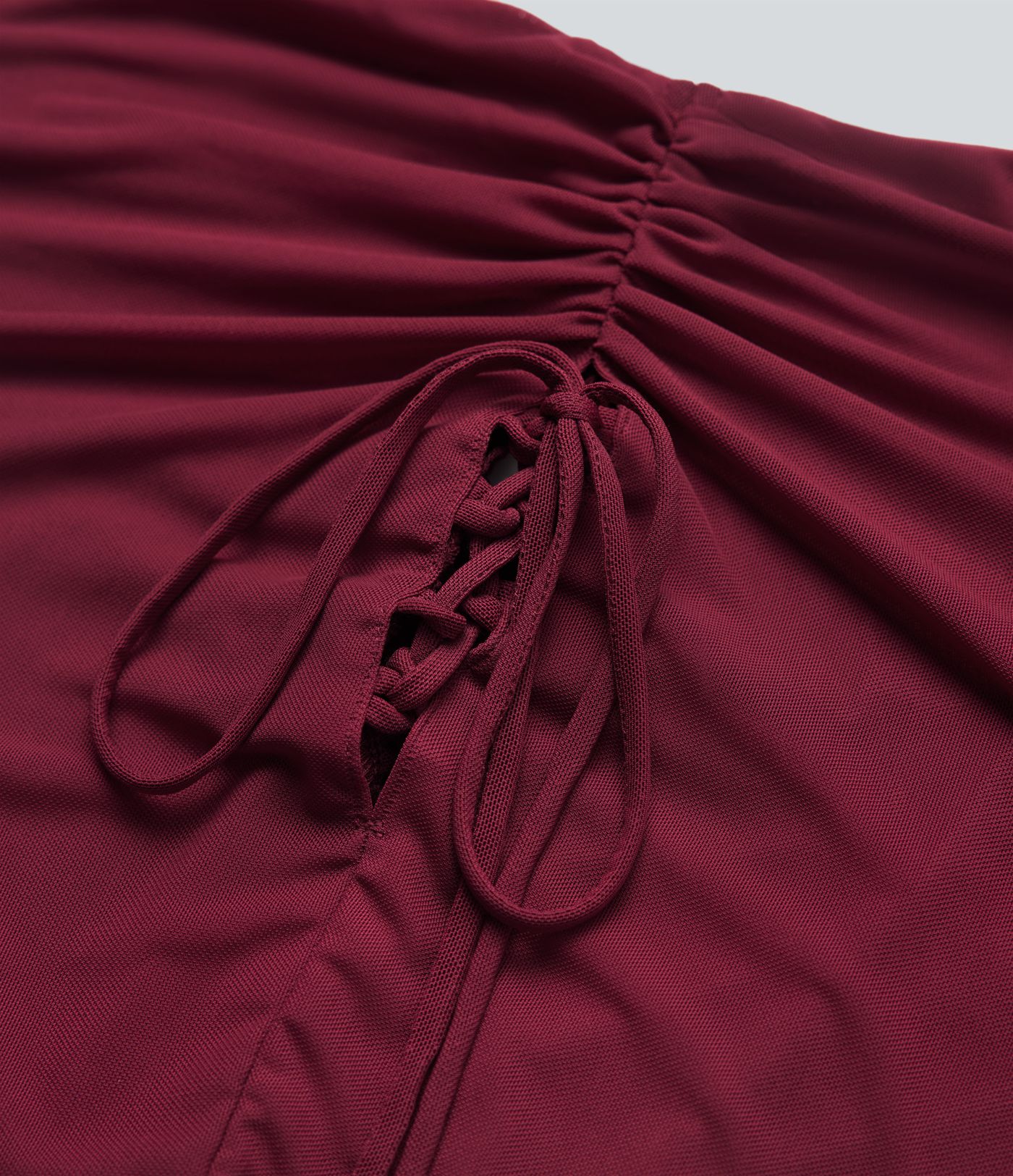 Falda maxi ajustada de talle alto con cordones