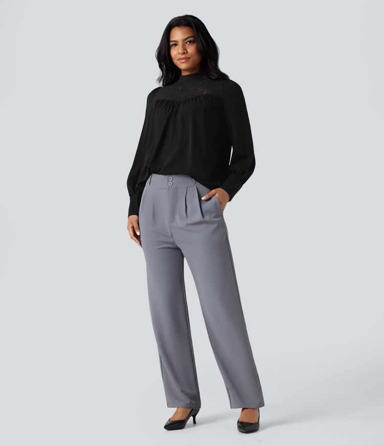 Chemise de travail à manches longues, dents contrastées