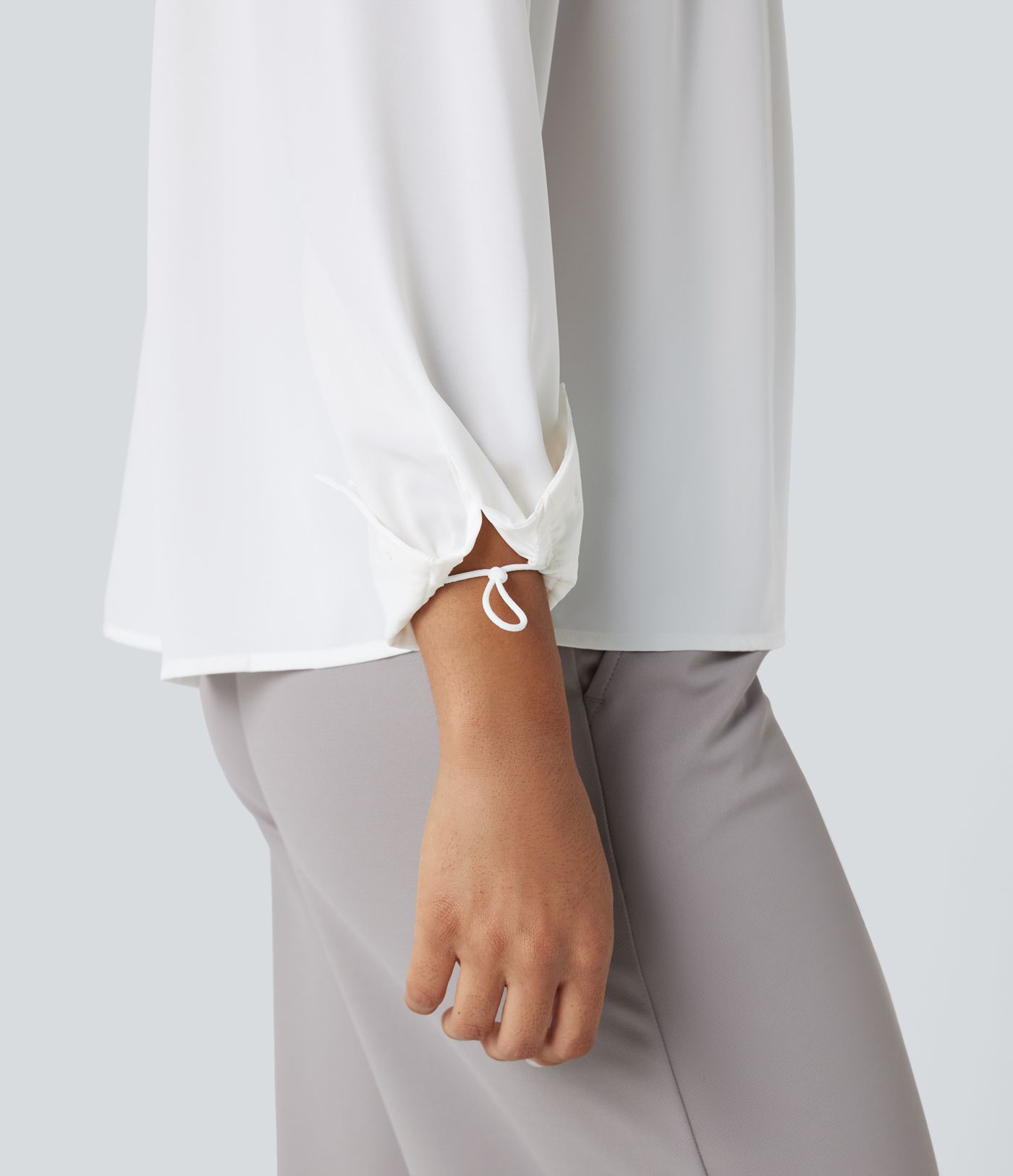 Mock Neck Long Sleeve Contrast Lace Work Shirt