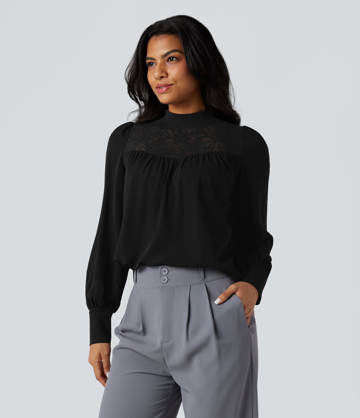 Chemise de travail à manches longues, dents contrastées