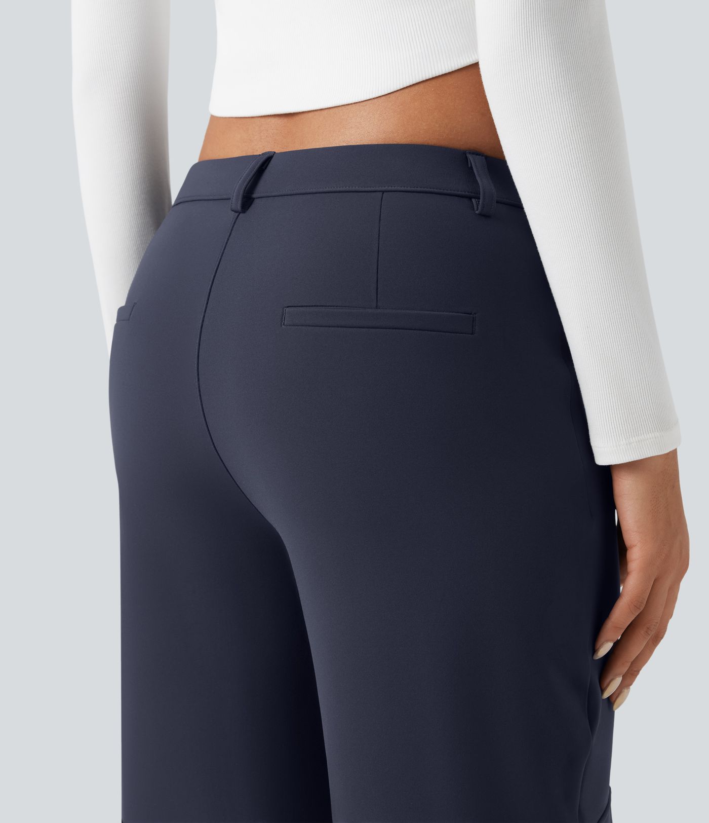 SoftlyZero™ Plush Thermal Mid Rise Work Straight-leg Pants with Pockets