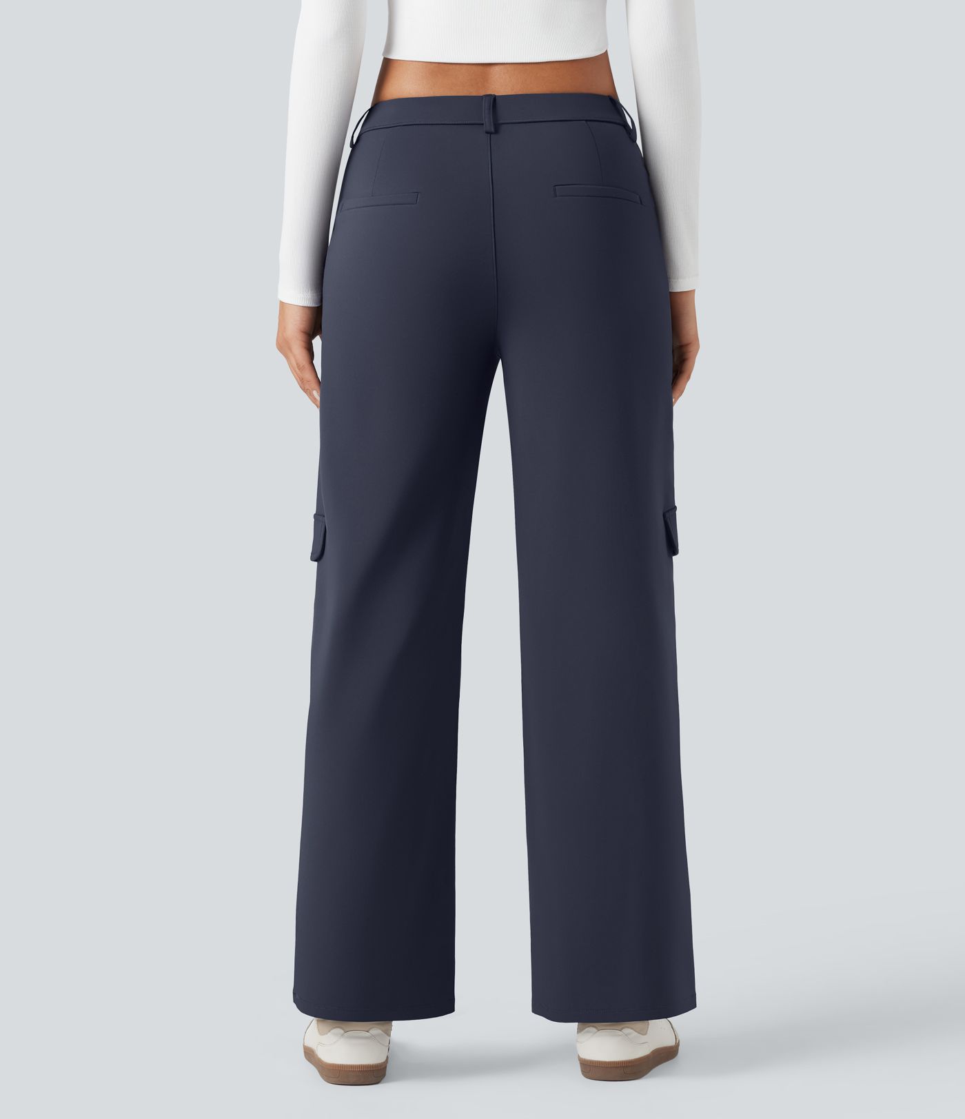 SoftlyZero™ Plush Thermal Mid Rise Work Straight-leg Pants with Pockets