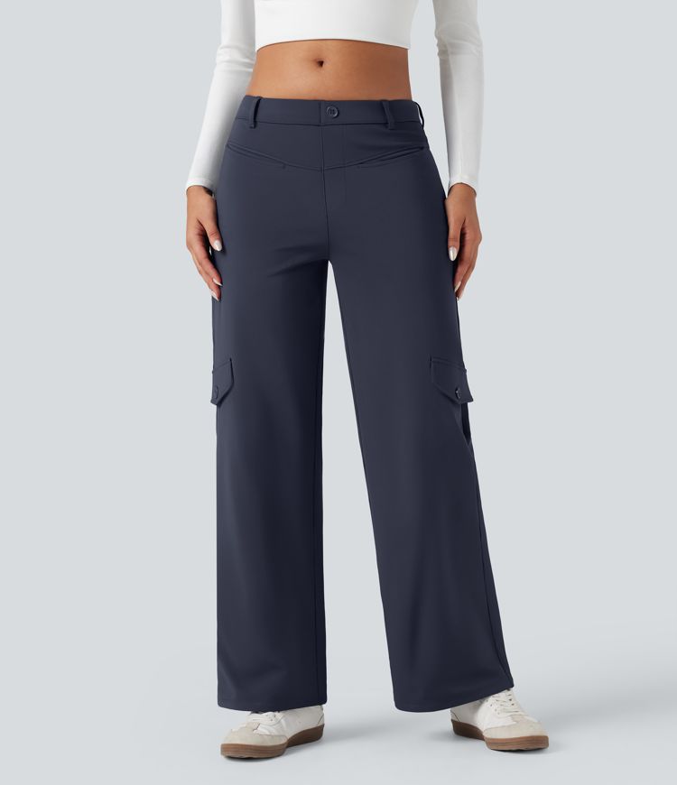Overture SoftlyZero™ Plush Thermal Mid Rise Work Straight-leg Trousers with Pockets / 1