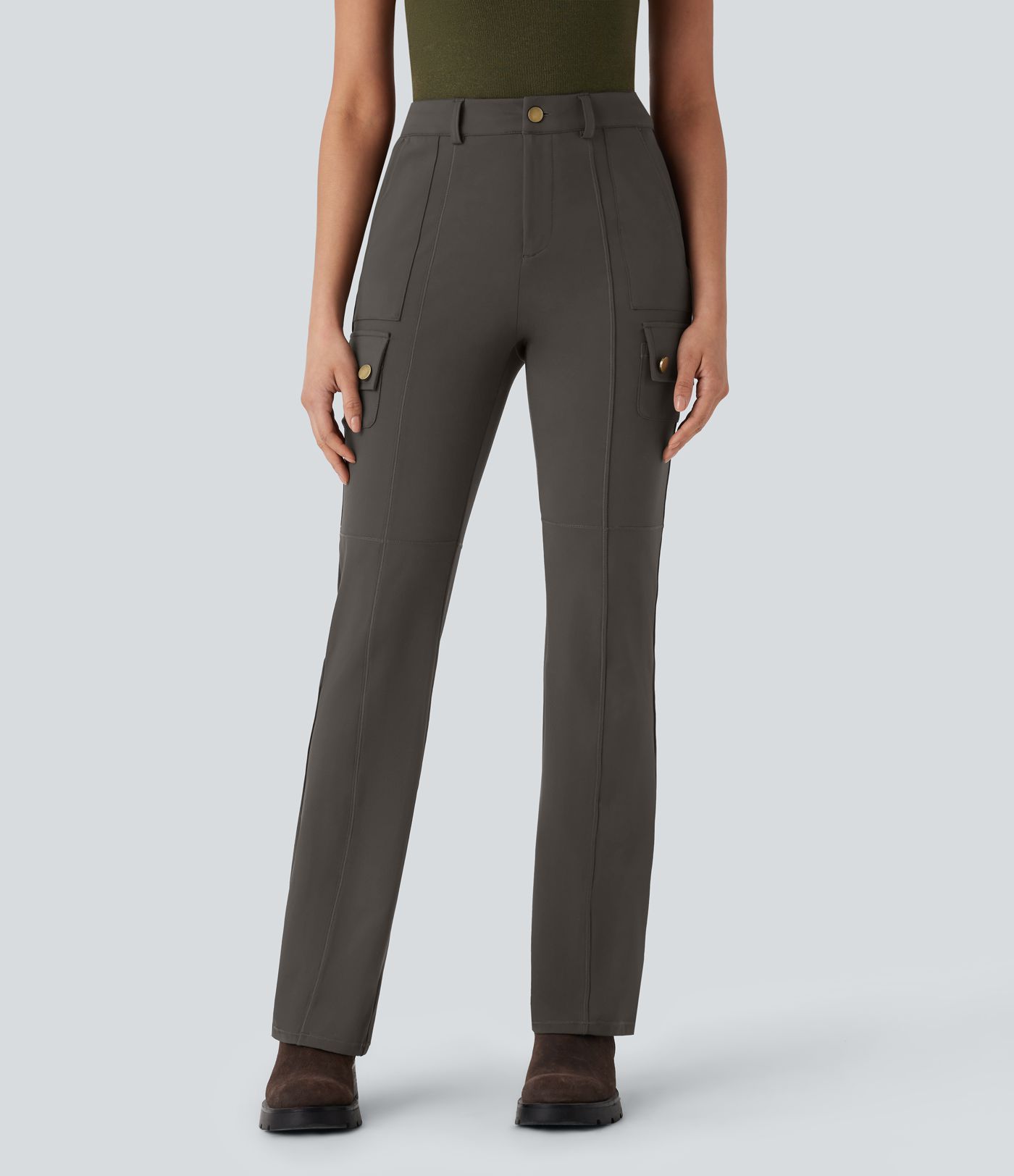 DayStretch Mid Rise Pockets Hiking Cargo Bootcut Pants