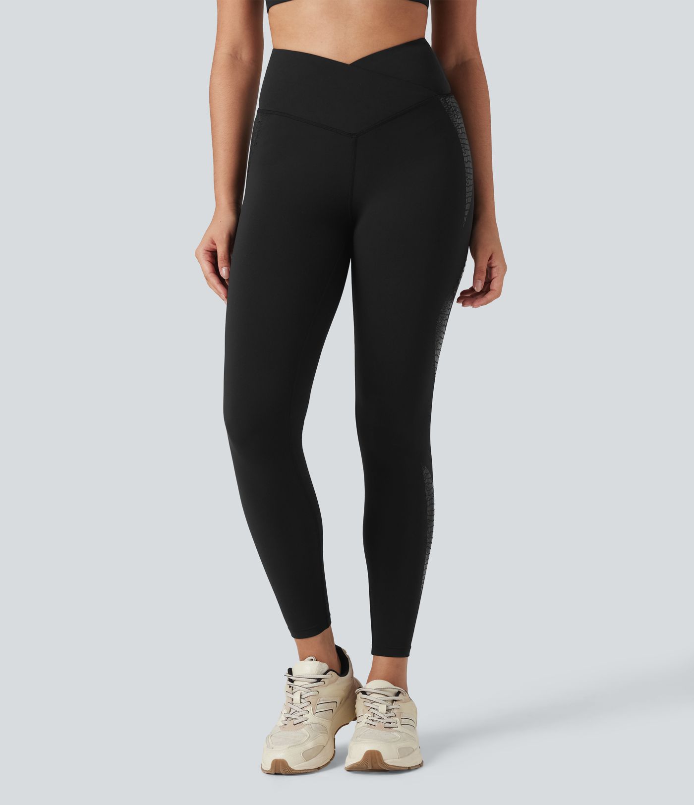 SoftlyZero™ Crossover High Waisted Yoga 7/8 Leggings with Pocket-UPF50+