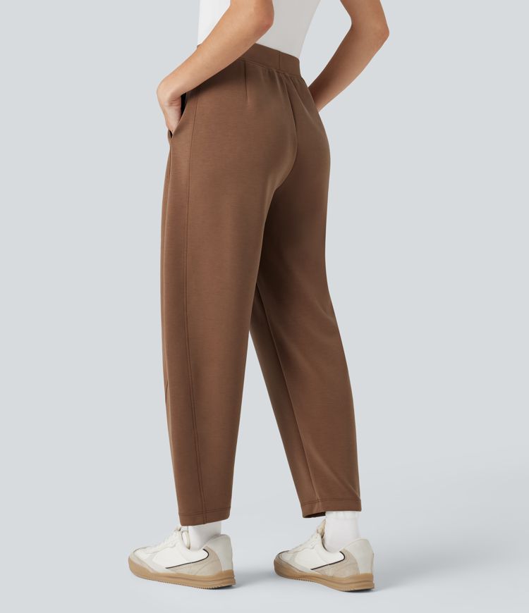 Pantalon décontracté SpacerTek™ taille haute, coupe relax large 7/8, avec poches