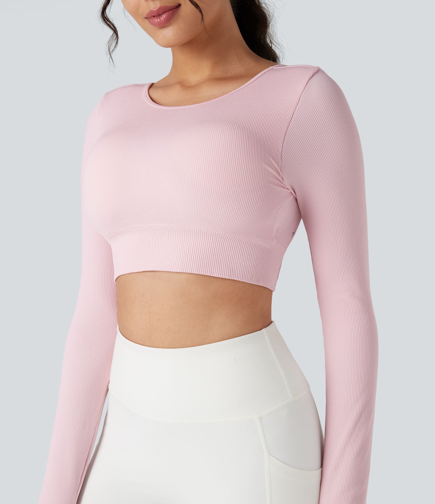 OneForm Seamless Flow Backless Long Sleeve Thumb Holes Yoga Sports Top