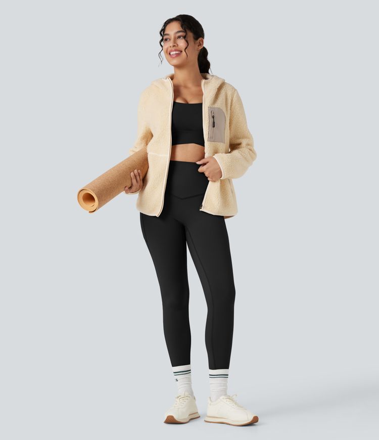 Halara Ultrasculpt™ Heat High Waisted Tummy Control Fleece Yoga Leggings with Pockets