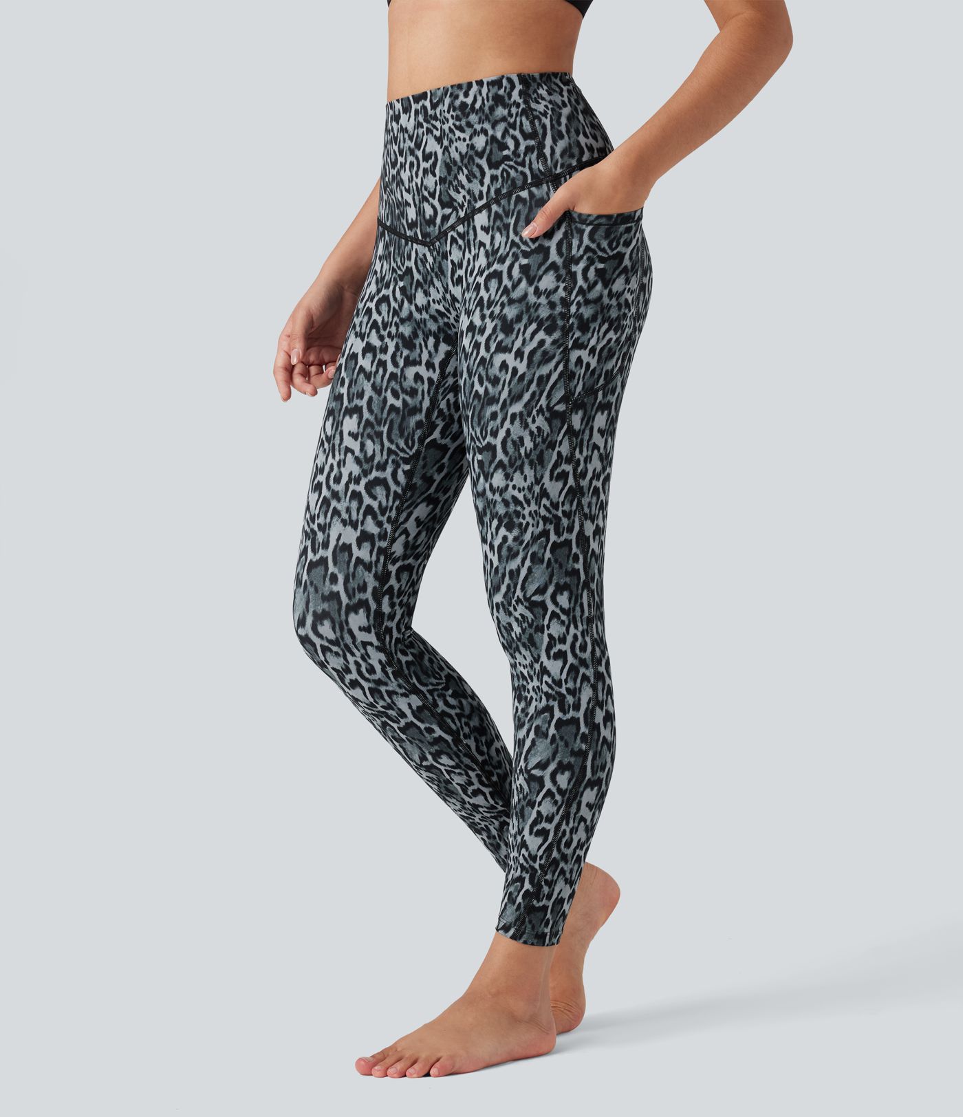 Halara UltraSculpt™ Leopard Print High Waisted Tummy Control Yoga Leggings with Pockets