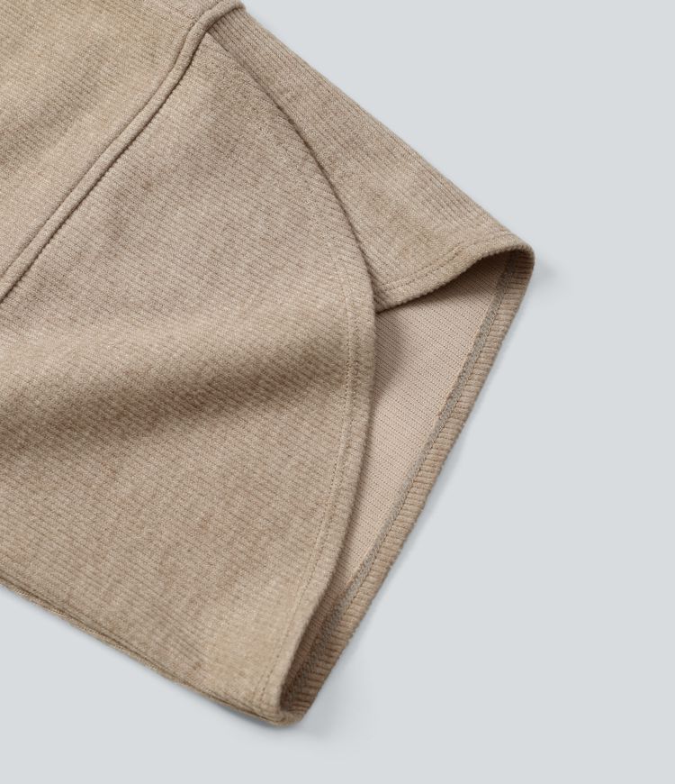 Pantalon de jogging 7/8 coupe décontractée ourlet asymétrique taille haute avec poches