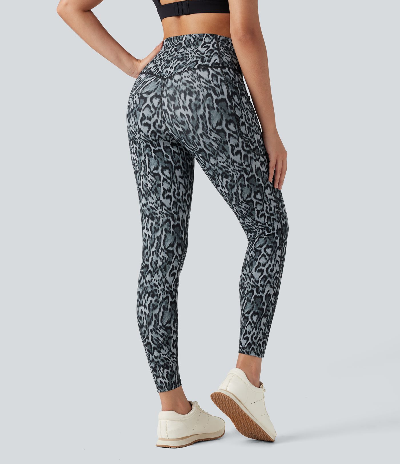 Halara UltraSculpt™ Leopard Print High Waisted Tummy Control Yoga Leggings with Pockets