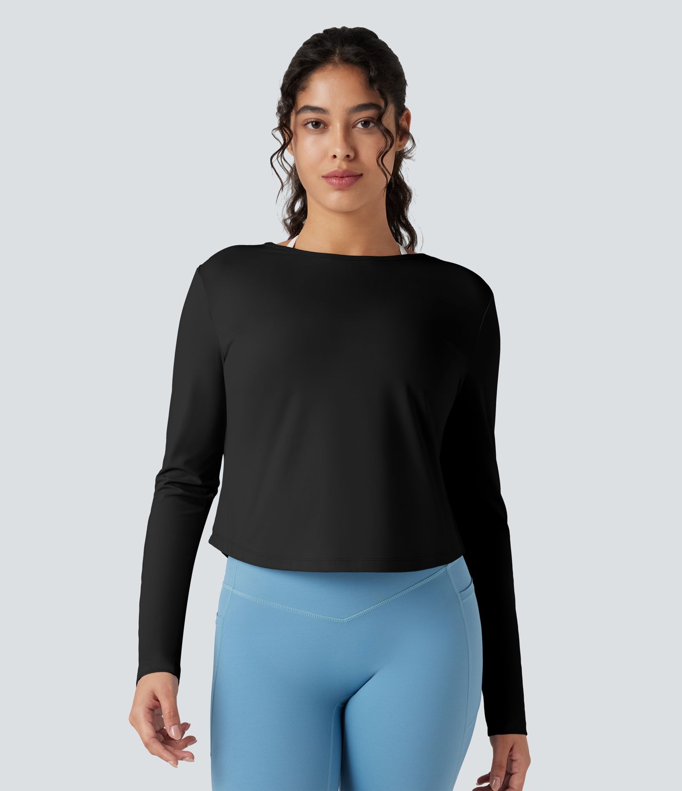 Top de sport running manches longues à découpes - Réversible devant et dos