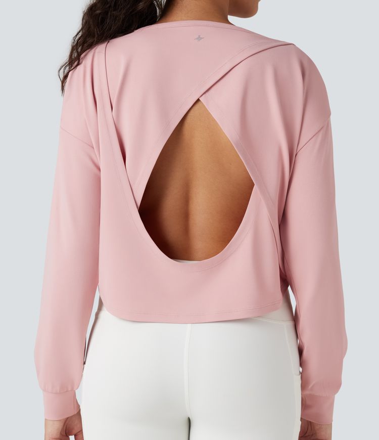 Backless Long Sleeve Workout Sports Top