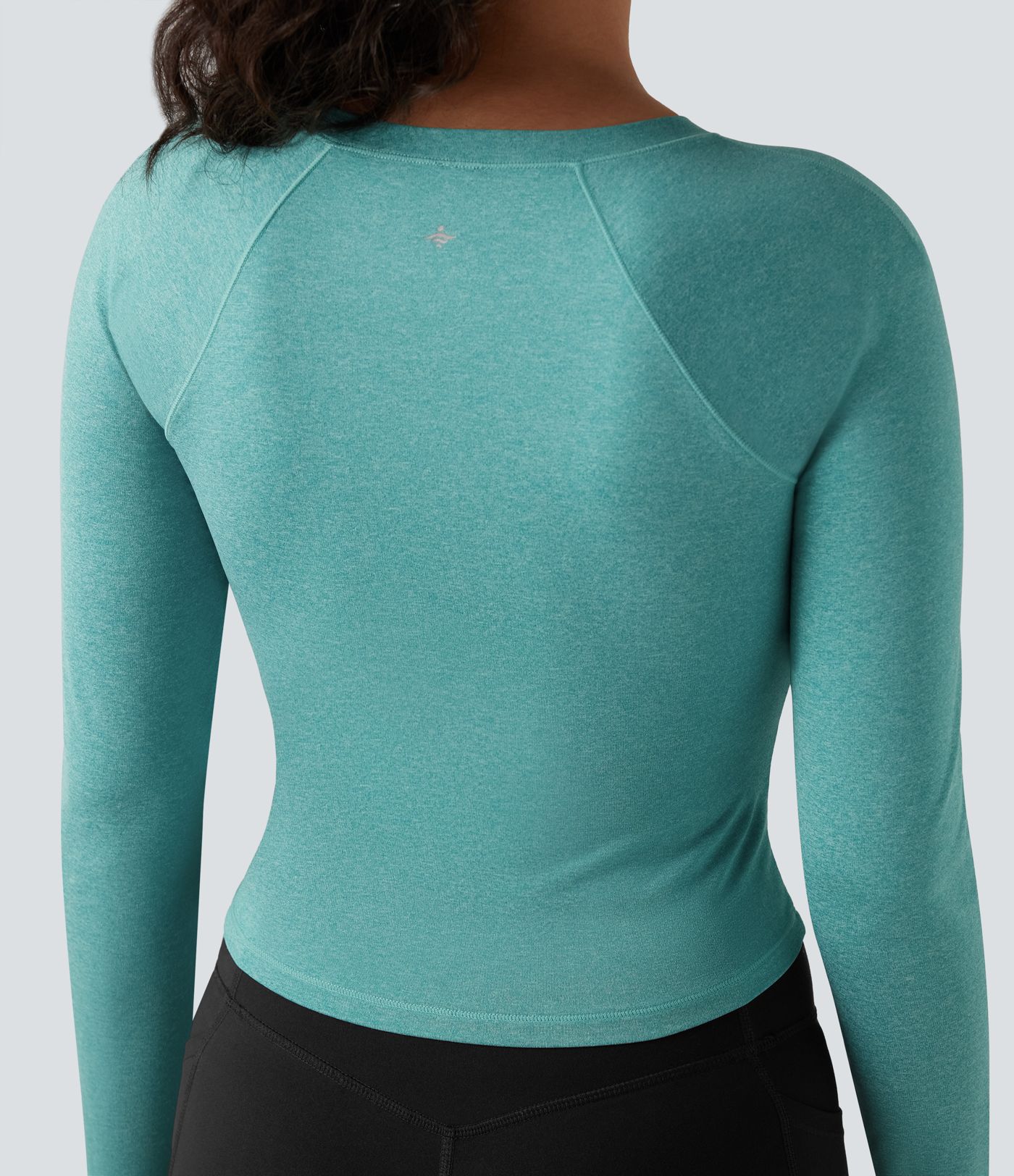 Round Neck Raglan Sleeve Yoga Sports Top