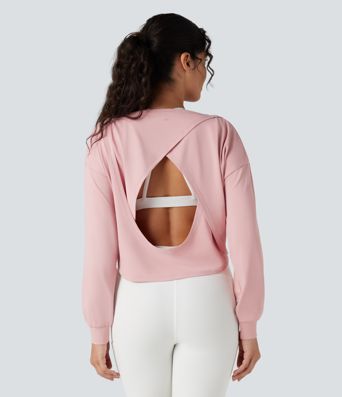 Backless Long Sleeve Workout Sports Top