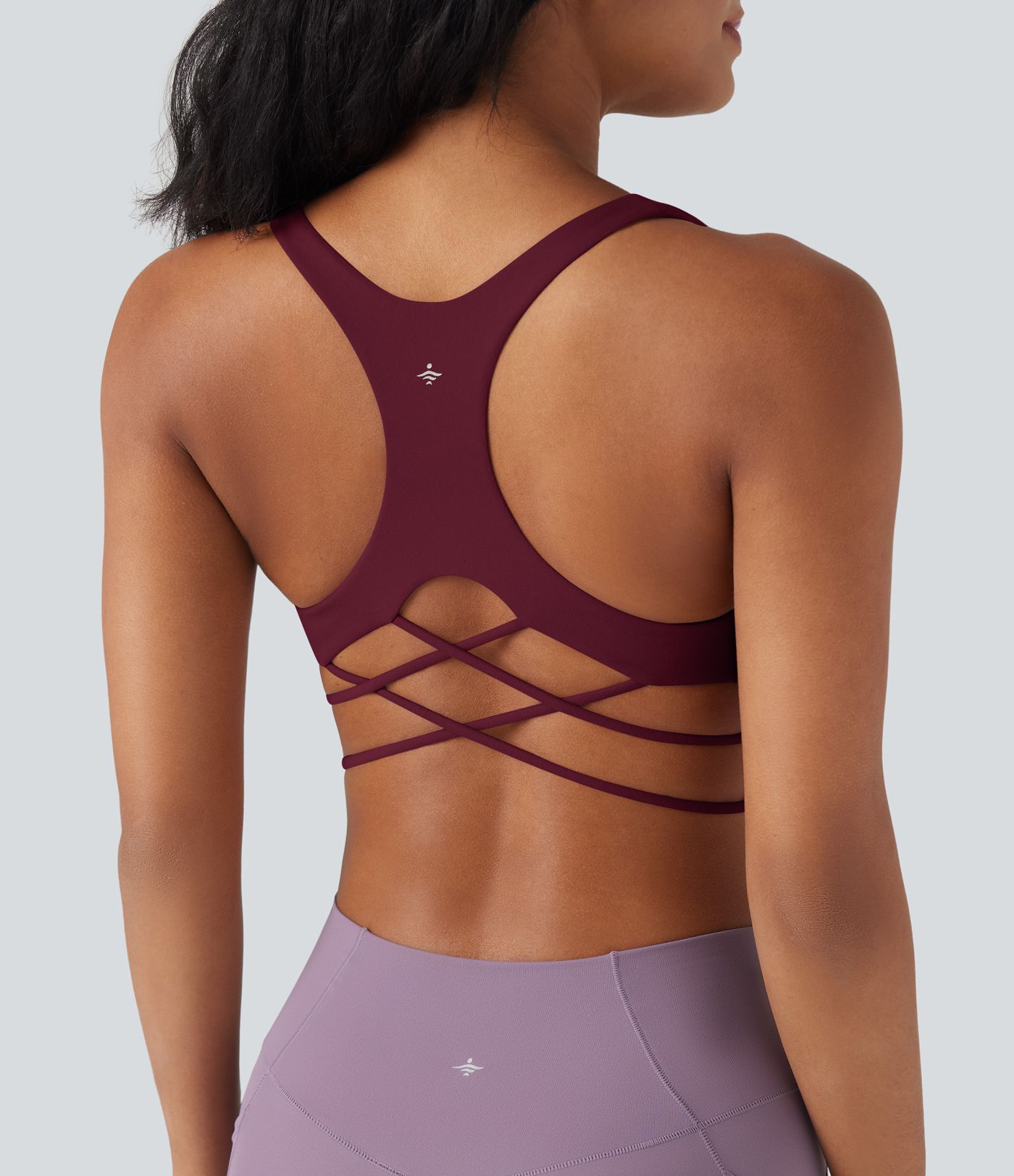 Light Support Racerback Crisscross Yoga Sports Bra A-C Cups