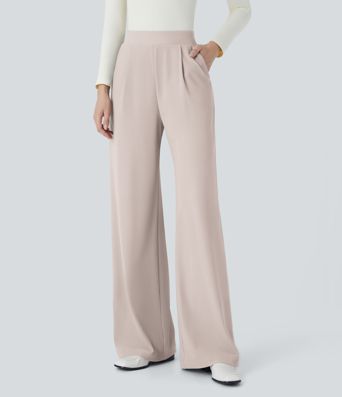 Halara Flex™ High Waisted Body Sculpt Waist-Slimming Pocket Wide Leg Micro Waffle Work Pants