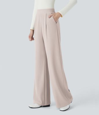 Halara Flex™ High Waisted Body Sculpt Waist-Slimming Pocket Wide Leg Micro Waffle Work Pants