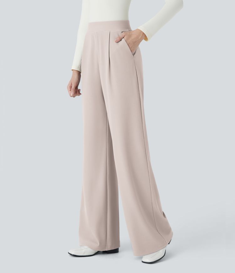 Halara Flex™ High Waisted Body Sculpt Waist-Slimming Pocket Wide Leg Micro Waffle Work Pants