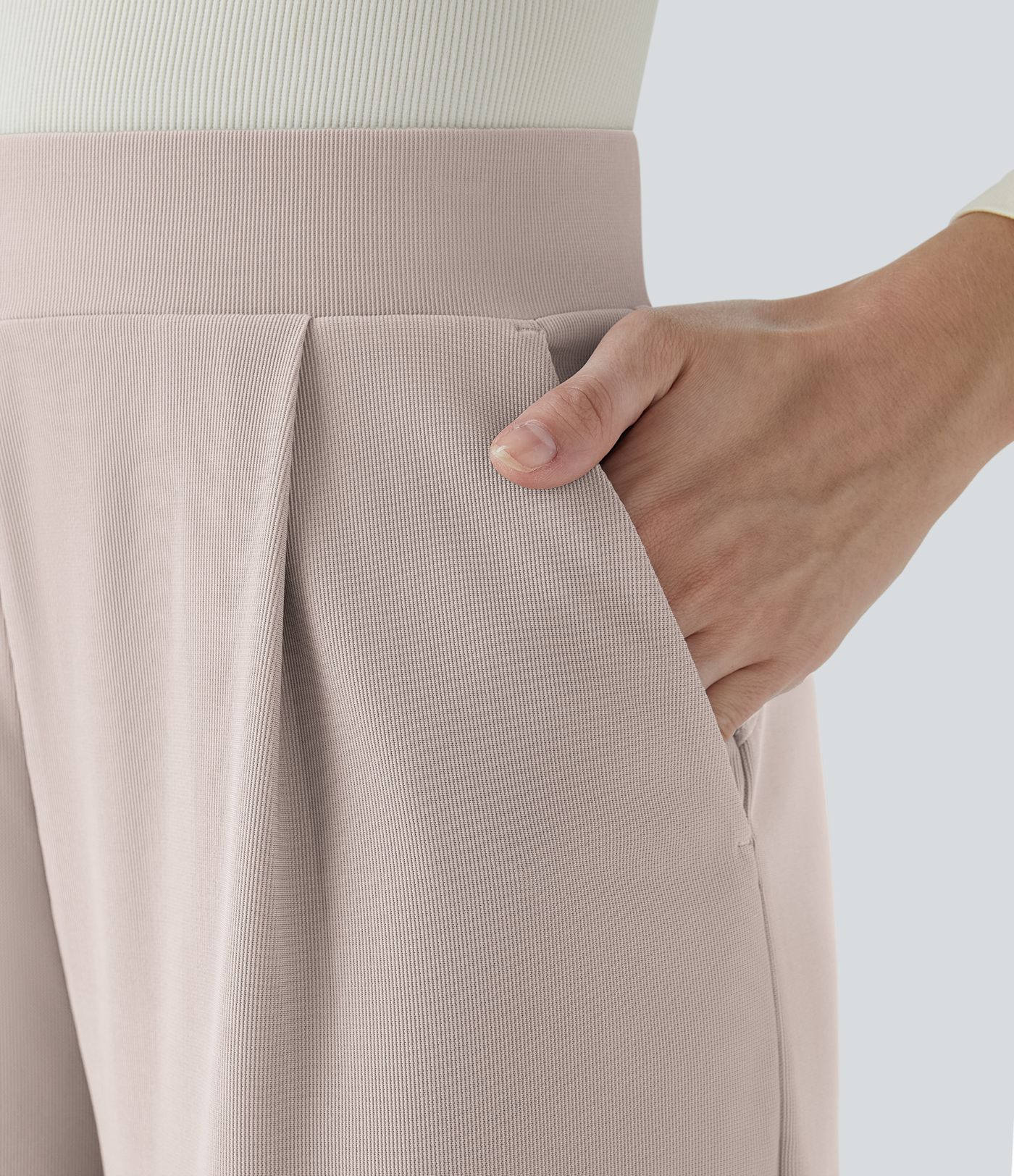 Halara Flex™ High Waisted Body Sculpt Waist-Slimming Pocket Wide Leg Micro Waffle Work Pants