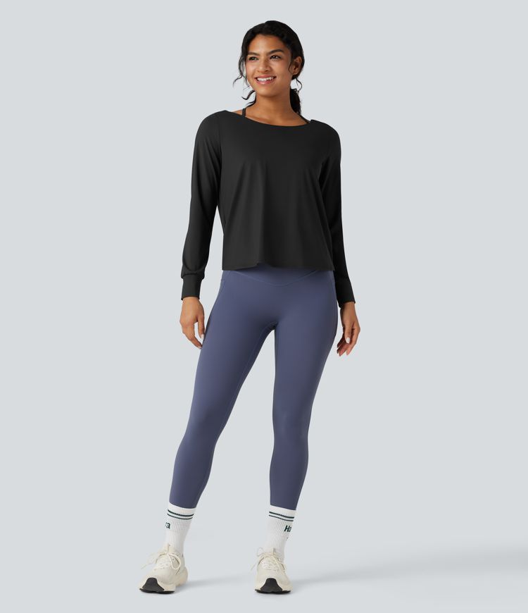 SoftlyZero™ Airy Cut-out Back 2-Piece Yoga Sports Top