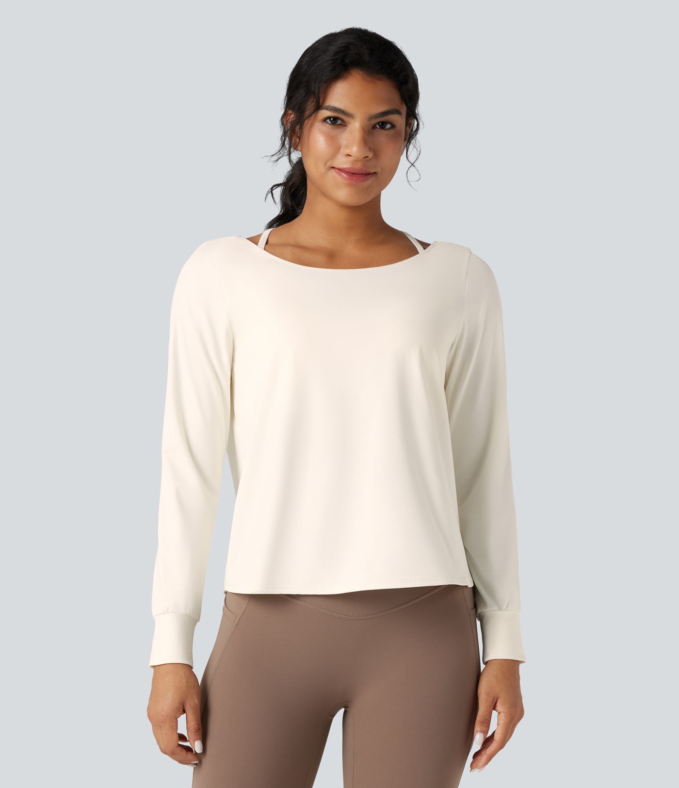 SoftlyZero™ Airy Cut-out Back 2-in-1 Cool Touch Yoga Sports Top