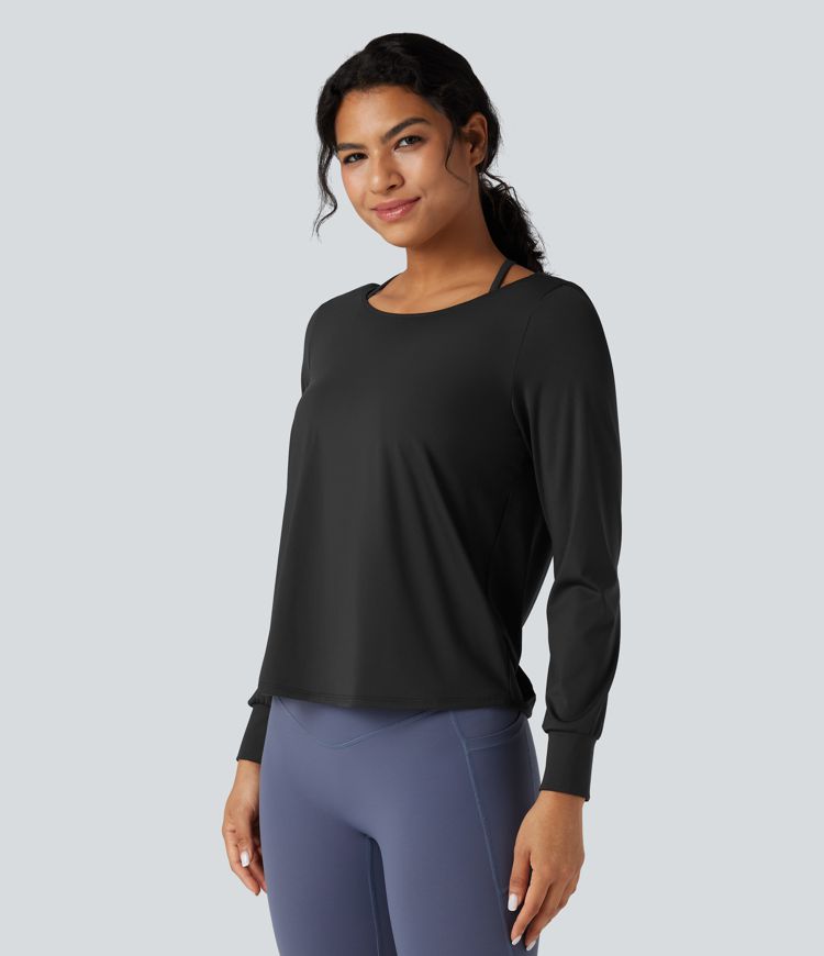SoftlyZero™ Airy Cut-out Back 2-Piece Yoga Sports Top