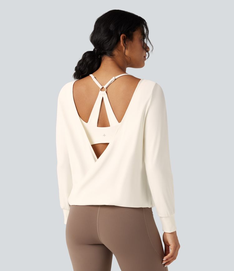 Egret Top de sport yoga SoftlyZero™ Airy 2-en-1 découpe au dos toucher frais / 1