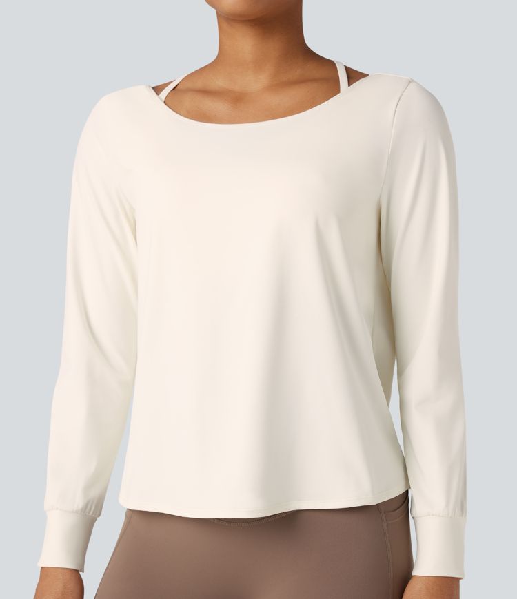 SoftlyZero™ Airy Cut-out Back 2-in-1 Cool Touch Yoga Sports Top