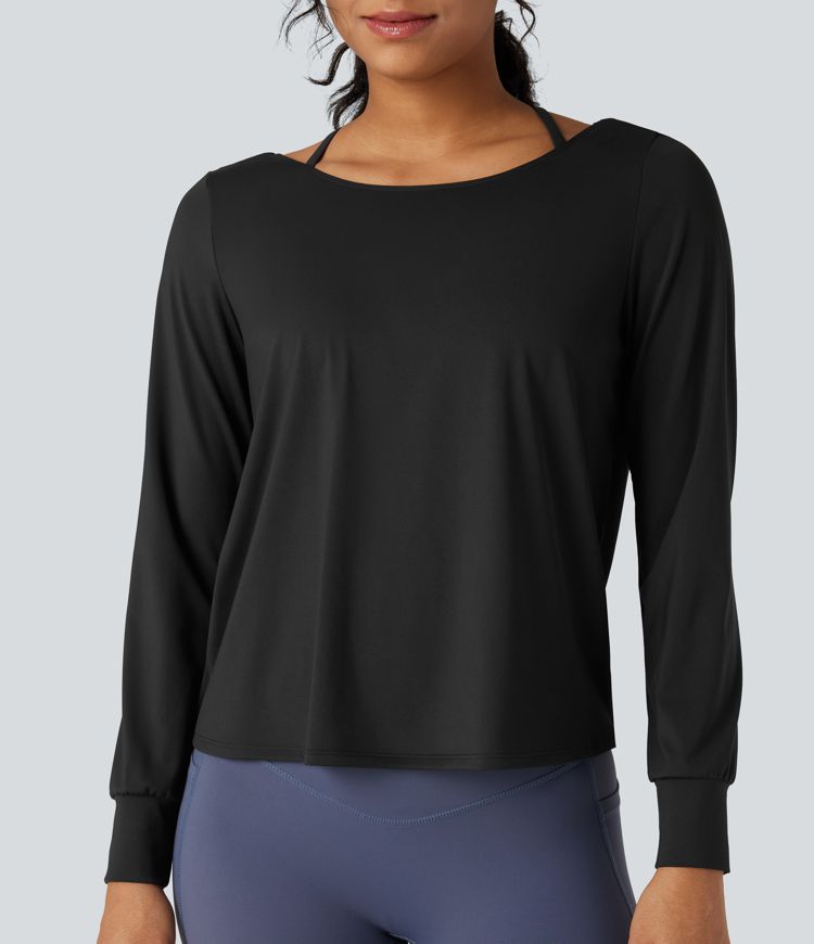 SoftlyZero™ Airy Cut-out Back 2-Piece Yoga Sports Top
