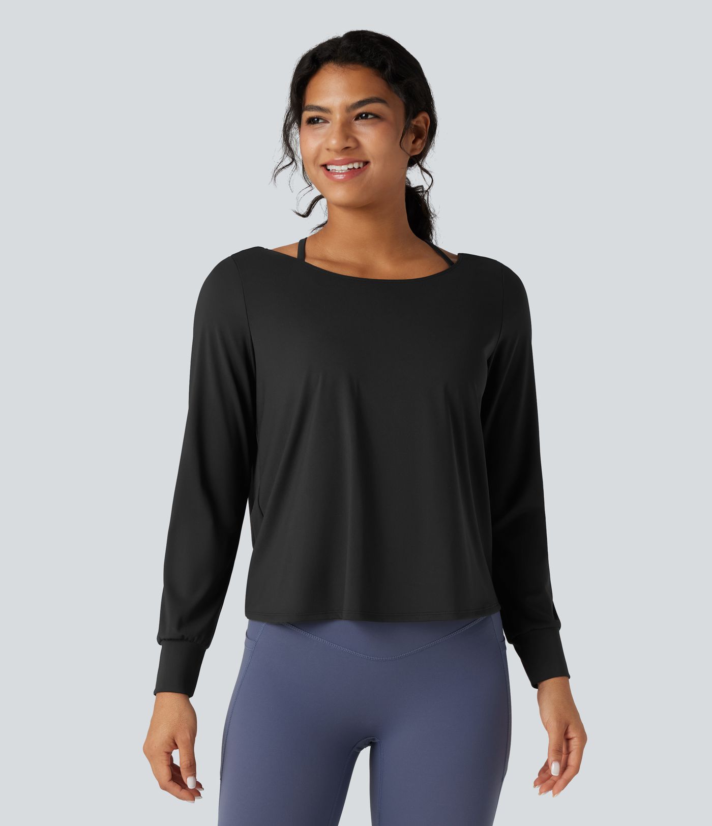 SoftlyZero™ Airy Cut-out Back 2-Piece Yoga Sports Top