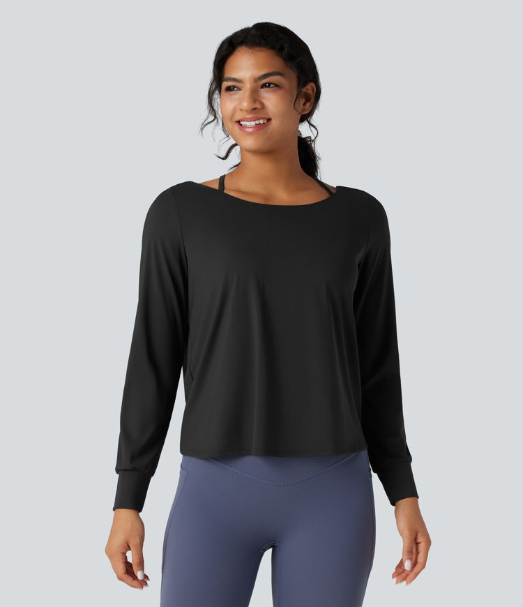 SoftlyZero™ Airy Cut-out Back 2-Piece Yoga Sports Top
