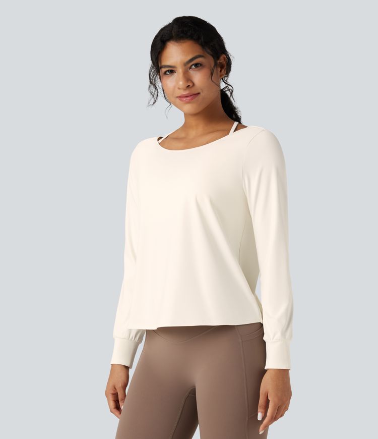 SoftlyZero™ Airy Cut-out Back 2-in-1 Cool Touch Yoga Sports Top