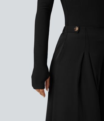 Square Neck Long Sleeve Slim Fit Work T-Shirt