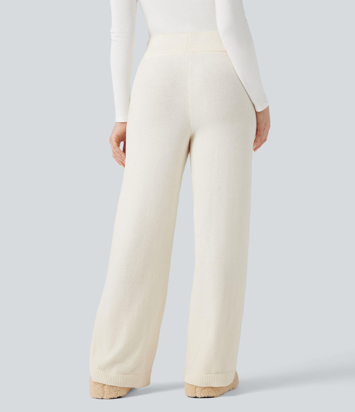 Pantalon sweat ample de détente taille mi-haute