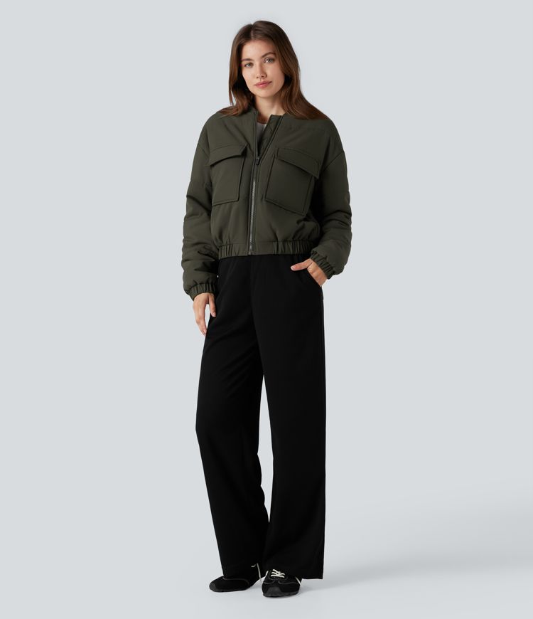 Veste bomber matelassée zippée avec poches