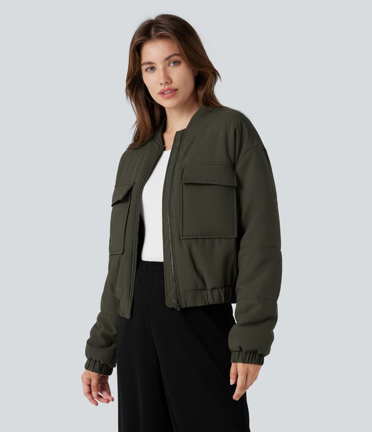 Veste bomber matelassée zippée avec poches